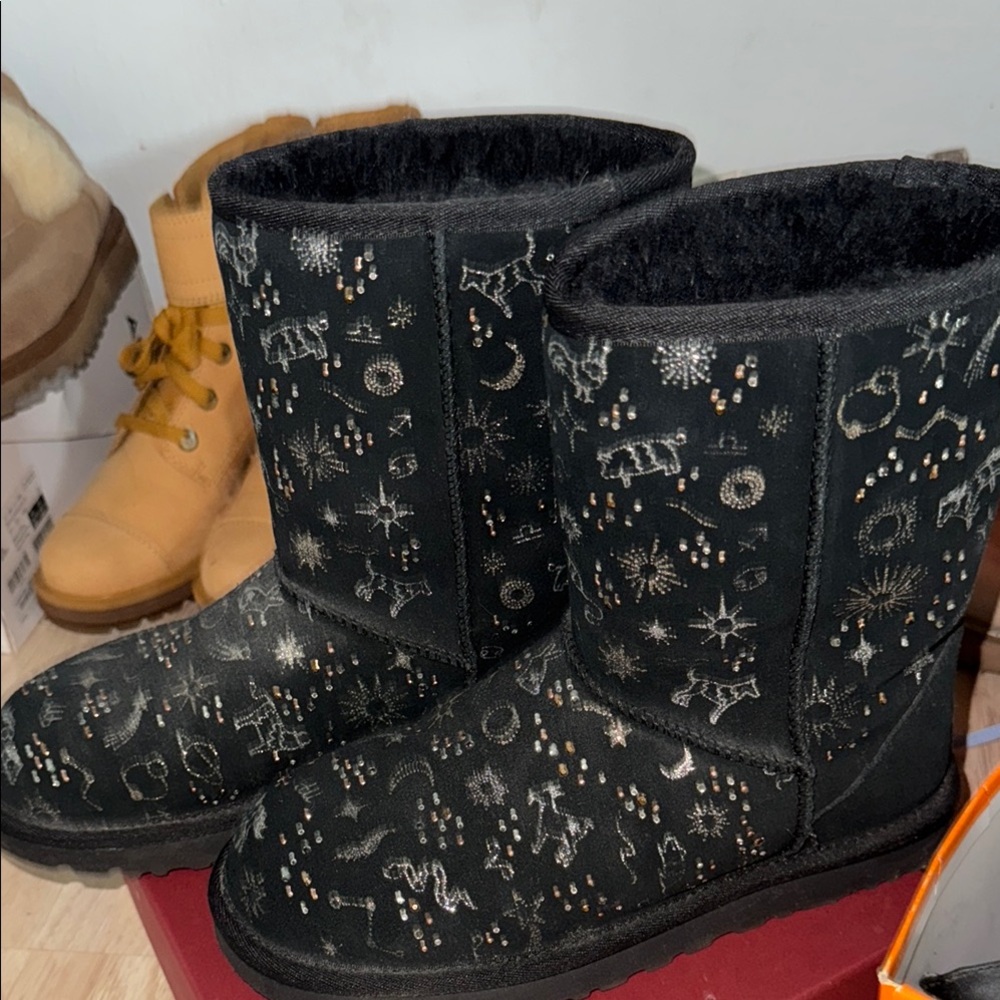 UGG Black Starry Embellished Boots